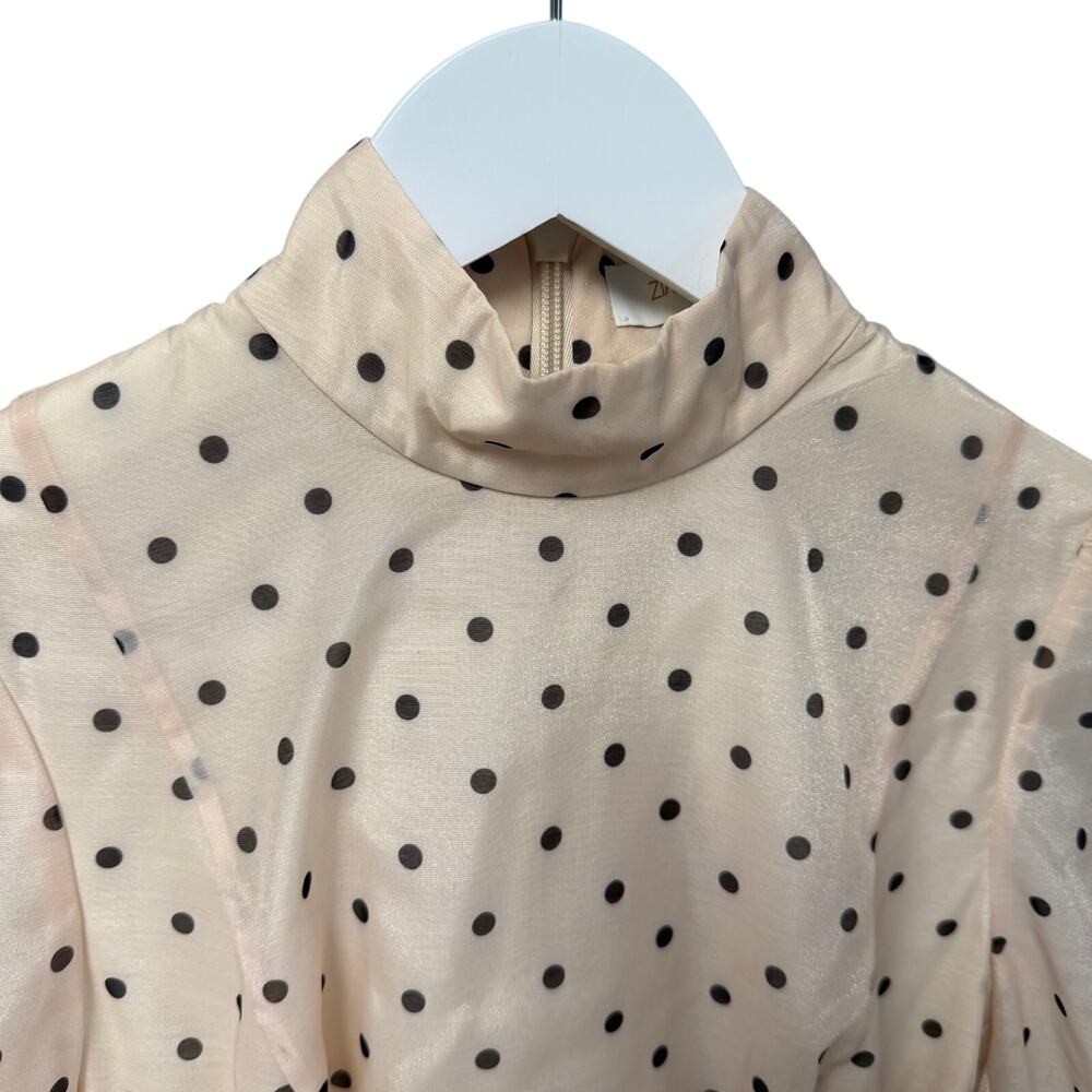 Zimmermann Cream Polka Dot Mini Dress with Black Belt - Picture 7 of 11